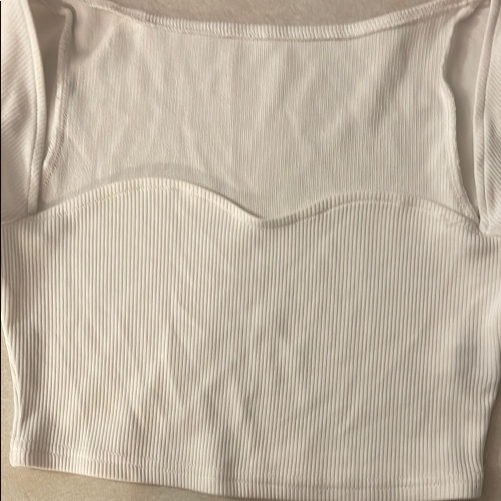 SHEIN White Ribbed Crop Top